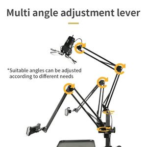 Estación de trabajo de tatuaje de doble soporte ajustable multifuncional con lámpara de bandeja, mesa de herramientas de muebles de tienda de tatuajes - Product Image 4