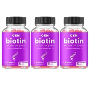OEM/ODM penjualan terlaris Biotin Keratin kolagen pil Custom Diet suplemen botol kemasan organik Biotin gummies
