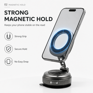 Soporte Magnético Portátil para Teléfono <span class=keywords><strong>de</strong></span> <span class=keywords><strong>Coche</strong></span>, Brazo Metálico Plegable, Base <span class=keywords><strong>de</strong></span> Succión <span class=keywords><strong>de</strong></span> Gel, Aleación <span class=keywords><strong>de</strong></span> Aluminio, Rotación <span class=keywords><strong>de</strong></span> 360°, Certificado RoHS REACH - Product Image 2