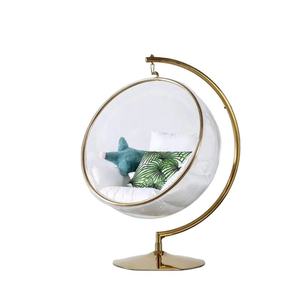 Silla de burbujas acrílica/PVC transparente con marco dorado con columpio colgante <span class=keywords><strong>para</strong></span> muebles de <span class=keywords><strong>sala</strong></span> de estar <span class=keywords><strong>para</strong></span> columpios de Patio - Product Image 4