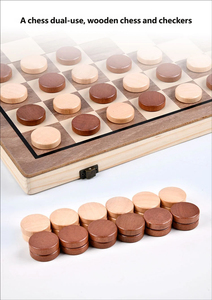 Juego de <span class=keywords><strong>Ajedrez</strong></span> y Backgammon de Madera, Edición de Viaje, Tablero Plegable, Juguete de Batalla con Caja de <span class=keywords><strong>Ajedrez</strong></span> - Product Image 4
