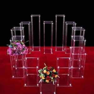 OEM AURORA Clear <b>Acrylic</b> Square Pedestal <b>Stand</b> Customizable Color Size Easy Installation Display Riser for Shop Window Wedding - Product Image 6