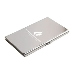 Porte-cartes d'identité personnalisé en acier inoxydable, étui portable pour cartes de visite avec logo imprimé - Product Image 1