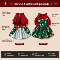 Robe de Noël pour chien, jupe rouge et verte pour animaux de compagnie de petite race, tenue de fête pour chiot, vente en gros, fabrication sur mesure, fourniture d'usine