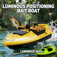 Bateau de pêche Flytec V020 avec GPS et sonar, 40 points, triple trémie 2 kg, portée 500 m, fonction de croisière, avec écholot GPS et attache manuelle
