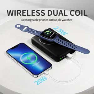 2024 Trending New Product Magnetic Wireless Portable Charger For Iphone 15 5000mAh Power Bank With Built In Stand