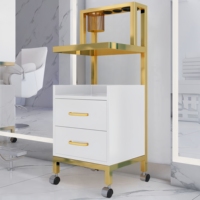 Chariot de Salon de Coiffure Mobile Moderne de Haute Qualité, Rotation à 360 Degrés, Construction Métallique Écologique pour Barbier et Salon de Beauté