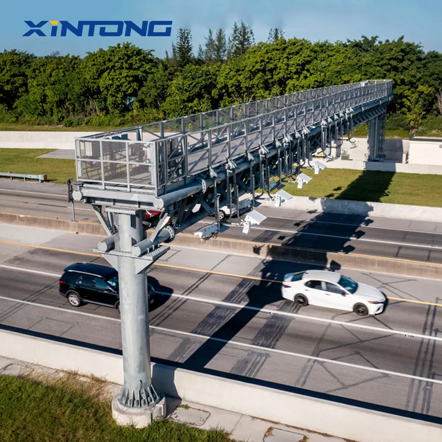 Overhead Road Sign Gantry Steel Structure Solar Power Speed Camera Mount Road Gantry