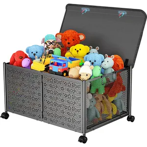 Rangement pliable en métal pour jouets d'enfants, organisateurs de jouets et bacs de rangement pour jouets de pépinière