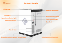 Système de stockage d'énergie commercial et industriel Lezet E261S135, batterie LiFePO4, refroidissement liquide, 135 kW, 10 000 cycles, IP67