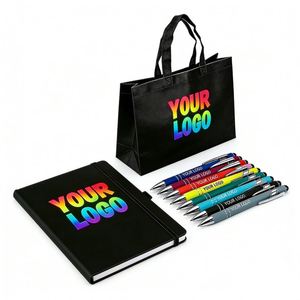 Cadeaux d'affaires promotionnels, stylos à bille personnalisés avec logo imprimé en bleu et or, haute qualité - Product Image 1