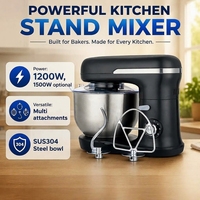 Batteur sur socle électrique professionnel en acier inoxydable 7L pour cuisine, design à tête inclinable, 1500W, certifié GS, 2-en-1 portatif et sur pied