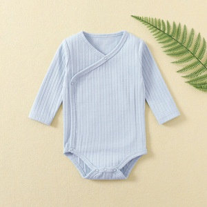 Mameluco acanalado para recién nacido, niño y niña, gofres de algodón con cremallera, <span class=keywords><strong>ropa</strong></span> para bebé, pijamas gruesos para bebé, <span class=keywords><strong>ropa</strong></span> para bebé <span class=keywords><strong>prematuro</strong></span> Oem - Product Image 3