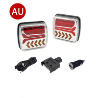 Kit d'éclairage magnétique sans fil pour remorque, feux arrière LED rechargeables sans fil avec émetteur 7 voies vers 4 voies pour remorquage sans fil