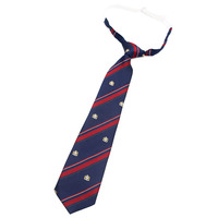 Cravate unisexe en polyester jacquard tissé coloré bleu couronne, pour uniforme scolaire d'enfants et d'étudiants, vente en gros directe usine