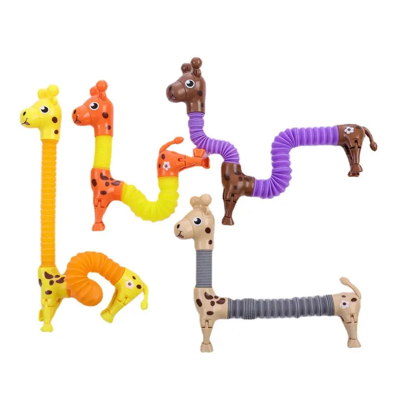 नई पॉप ट्यूब Fidget खिलौने 4 पैक Fidget संवेदी ट्यूब खिलौने वसंत कुत्ते के लिए Toddlers के Fidget पाइप बच्चों पॉप ट्यूब लड़के के लिए खिलौने उपहार