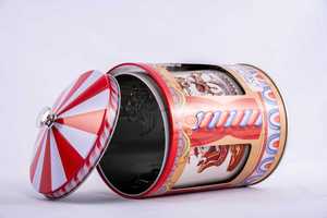 New Design Empty Metal Carousel Music <b>Tin</b> Custom Print Double Layer Rotating Airtight Round for Gift Cookies <b>Chocolates</b> Biscuits - Product Image 6
