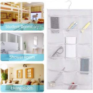 Dual-Sided Foldable Portable Closet Underwear Organizer Beige Mesh Pockets with Hanger Metal <b>Storage</b> <b>Boxes</b> & Bins - Product Image 5