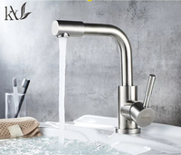 Robinet mélangeur d'eau chaude et froide Yake, sans contact, style moderne, en acier inoxydable, à un seul trou, pour salle de bain, extérieur, 360 degrés