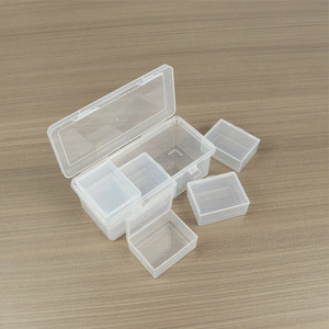 Transparent Plastic Storage <b>Box</b> <b>Set</b> 14.8x6.8x5cm With Lid For Jewelry <b>Tools</b> Electronics Stationery Fishing Tackle - Product Image 1