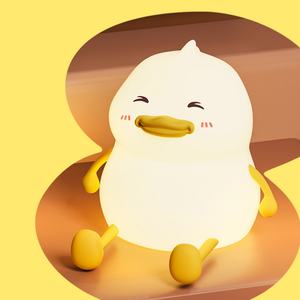 Lampe de chevet LED créative en silicone en forme de canard pour bébés et enfants, rechargeable, avec minuterie, pour chambre à coucher - Product Image 5