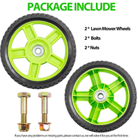 Kit de roues de tondeuse à gazon L&P 8 X 1.75 pour tondeuse à pousser, roue motrice universelle avec roulement à billes, pièces de rechange