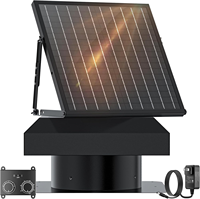 Ventilateur de toit solaire de 12 pouces avec commande, débit d'air élevé de 765 CFM avec adaptateur solaire double alimentation AC/DC pour atelier