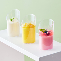 Mini gobelets à dessert en plastique PS Triangle réutilisables gobelets à crème glacée pour collations portables