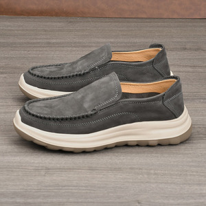Mocassins en daim pour hommes, bout rond, à enfiler, respirants, semelle extérieure en caoutchouc, semelle intermédiaire en EVA, chaussures décontractées toutes saisons - Product Image 4