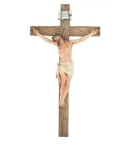 Hot Jezus Genageld Op De Cross Hars Muur Kruisbeeld