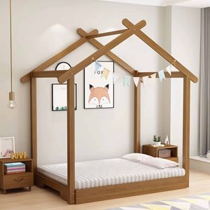 Girl <b>Solid</b> Pine <b>Wood</b> Kids <b>Single</b> <b>Bed</b> Children Bedroom Furniture Toddler House <b>Bed</b> Kids Bunk <b>Beds</b> Tree House <b>Bed</b> - Product Image 1