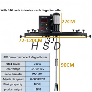 Agitateur électrique pour IBC, moteur électrique, mélangeur pour réservoir IBC <span class=keywords><strong>de</strong></span> 1000 L, mélangeur haute puissance pour réservoir IBC pour liquides à faible viscosité - Product Image 5