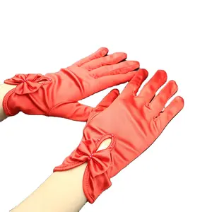 New Arrival Hot Sale Short Satin Gloves Wedding Bride Gloves Vintage Wedding Silk Full Finger Gloves Bridal Mittens