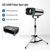 Projecteur LED 440W à 23 faisceaux, portée 40-50M, roue 5 couleurs RGBWA, blanc CCT, contrôle DMX512 par bouton, IP20 CE, pour mariages et concerts