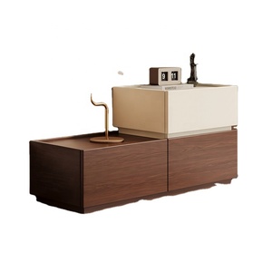 XHA Adjustable Luxury Nordic Cream Style White Nightstand Modern Minimalist Bedroom Storage - Product Image 1