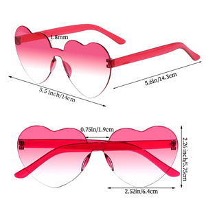 แว่นตาไร้กรอบรูปหัวใจ แว่นตาไร้กรอบสีลูกกวาดใส แว่นตาแห่งความรัก - Product Image 2
