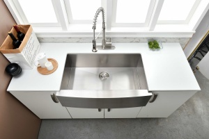 <span class=keywords><strong>Lavello</strong></span> da <span class=keywords><strong>Cucina</strong></span> di Alta Qualità in Acciaio Inox Satinato con Frontale a Grembiule per Uso Professionale - Product Image 6