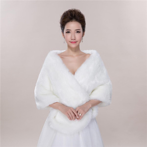 S4312F longues robes de soirée Cape luxe nouvelle haute qualité blanc <span class=keywords><strong>pas</strong></span> <span class=keywords><strong>cher</strong></span> épais grande taille mariage fille capes - Product Image 1