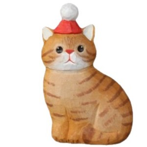 Aimant de réfrigérateur en bois en forme de chat, sculpté à la main en bois de tilleul, motif animalier, cadeau personnalisé - Product Image 2