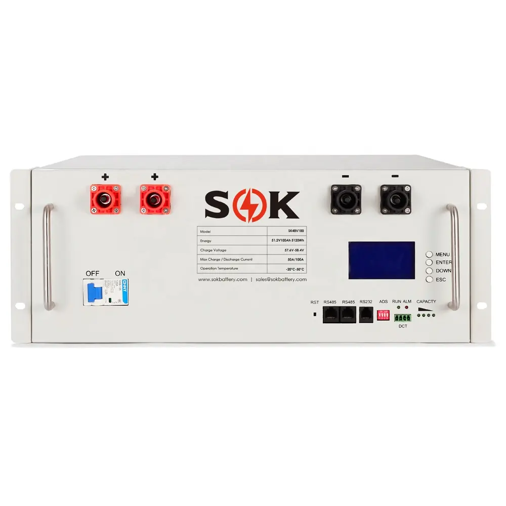 SOK Server rack battery SK48V100 Durable and User Serviceable LiFePO4 Battery Bank