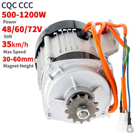 Moteur de tricycle électrique à entraînement moyen 48V 60V 72V 500-1200W personnalisé en usine