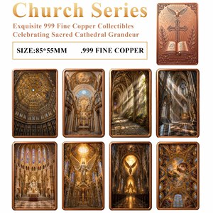 Barra de Cobre Puro 999 de 5 oz, Serie Iglesia en Alto Relieve 3D, Edición Limitada, Coleccionables de Arte Religioso de Catedrales, Barra de Cobre - Product Image 1