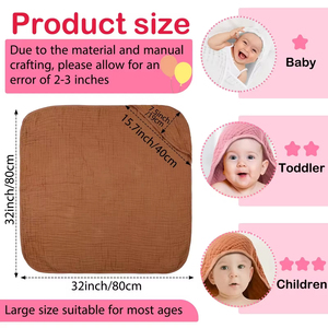 Toalla de Baño Esencial Suave y Absorbente con Capucha para <span class=keywords><strong>Recién</strong></span> <span class=keywords><strong>Nacido</strong></span>, 100% Algodón de Muselina, para Bebés, Niños Pequeños e Infantiles, Esencial de Baño - Product Image 2