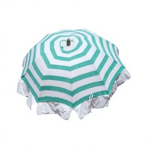 Parasol de jardin au design arrondi unique, imprimé au bloc, style bohème indien, parasol de plage, protection solaire pour patios, fabriqué à la main en tissu de coton épais - Product Image 1