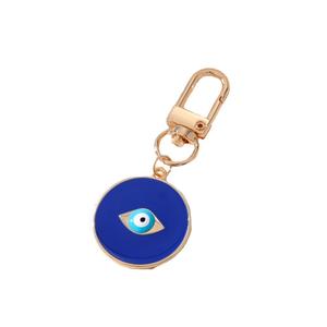 Émail bleu mauvais œil disque breloque porte-clés alliage mignon éléphant pendentif porte-clés pour breloque de sac - Product Image 5