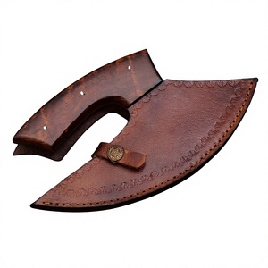 Cuchillos Ullu hechos a mano, cuchillo Ullu de acero de Damasco forjado a mano con mango de madera, cuchillos de hoja fija para uso en la cocina. - Product Image 3