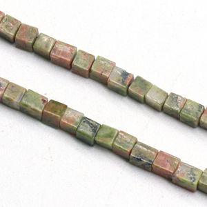 天然ボックスラブラドライトターコイズハウライトグリーンハンドカットスムースキューブジェムストーンビーズDIYジュエリー製作用品ストランド - Product Image 5