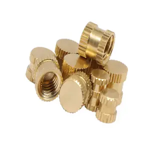 Pressure Fit Brass Threaded Inserts Opposing Angle Outside Grooves Ideal For Plastic Or Wood turners Contractors