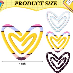 Clips con diseño de lápiz personalizado y marcapáginas acrílicos, cuaderno en forma de corazón para sublimación, papelería decorativa, regalos - Product Image 4