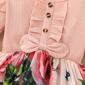 Vestido de Fiesta para Niñas, Ropa de Primavera para Niños, Ropa de Boutique, Vestido Floral Rosa, Ropa de Bebé de Alta Calidad - Product Image 3